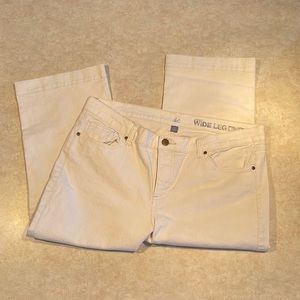 New York & Company White Wide Leg Crop Jean - Size: Women's 14